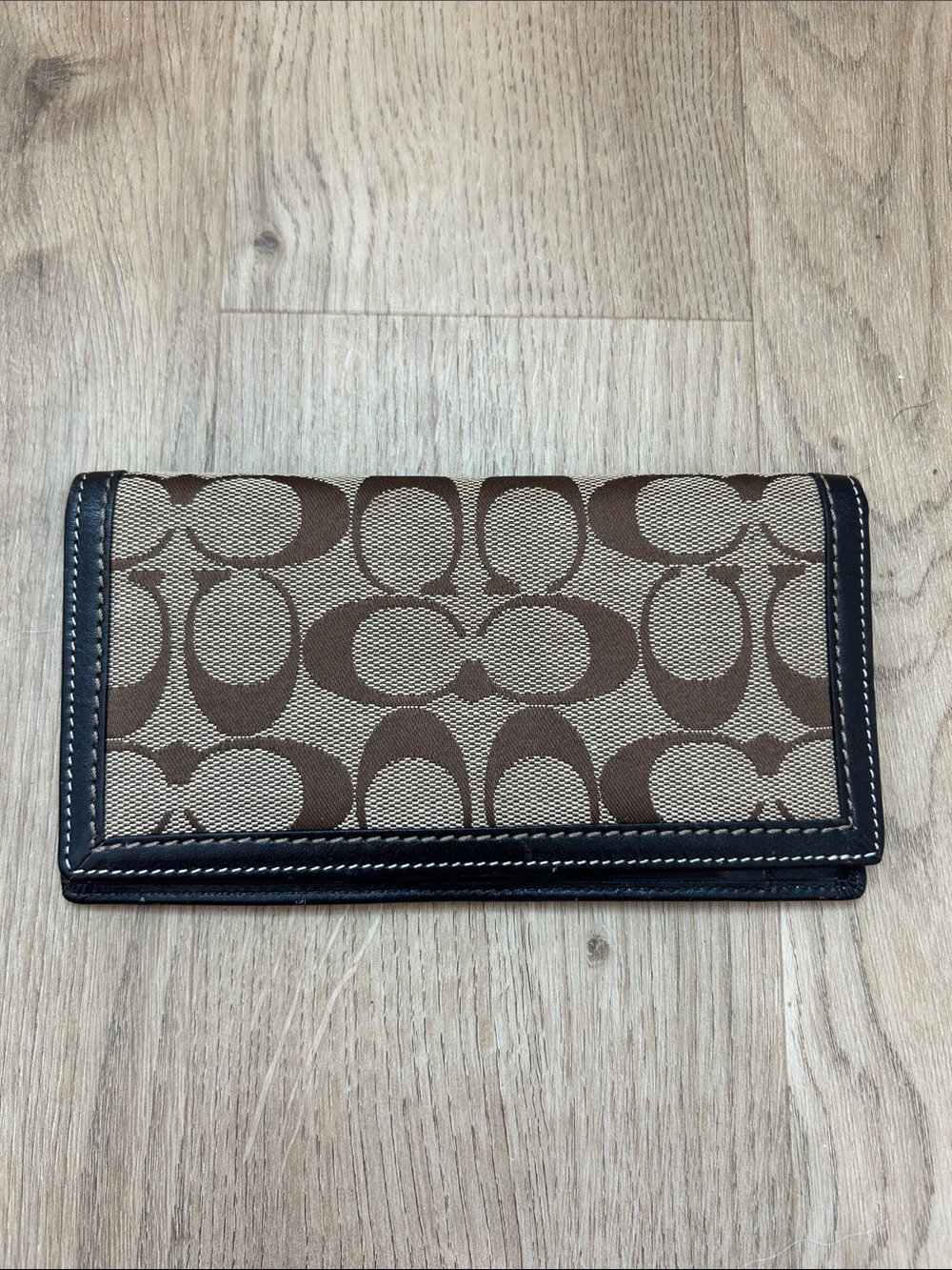 Vintage Coach Signature Checkbook Holder Cover EUC‎